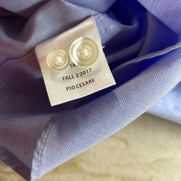 Untuckit Men Shirt Pio Cesare Button Down Short Sleeve Wrinkle Free Blue Size M - Picture 6 of 11